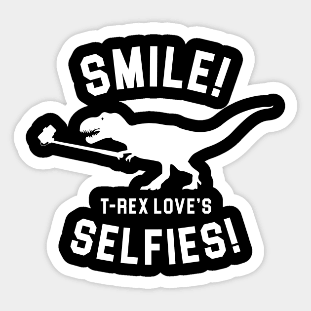 T rex loves selfies Sticker by aniza